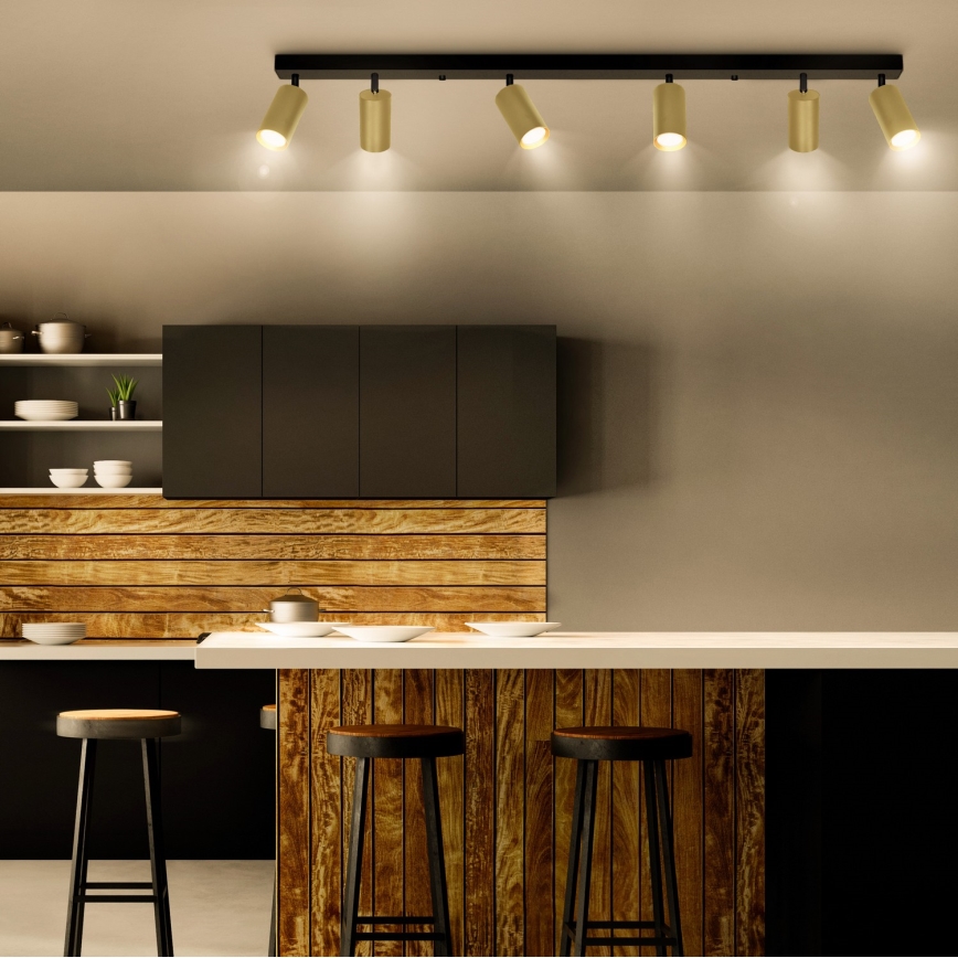 Brilagi - LED-dæmpbar spotarmatur SELE GOLDEN 6xGU10/6,5W/230V 2700-6500K sort/guld