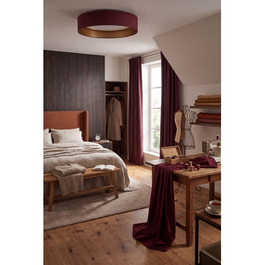 Brilagi - LED-dæmpbar loftlampe VELVET SMARTIX STARS LED/24W/230V 3000-6000K Ø 45 cm bordeaux/guld Wi-Fi Tuya Beacon + fjernbetjening