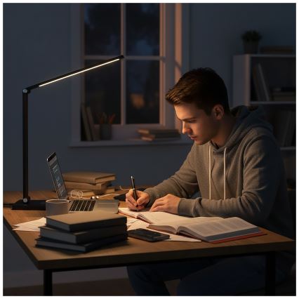 Brilagi - Dæmpbar LED bordlampe med berøringsbetjening og trådløs Qi-opladning MODO CHARGE LED/7W/5V 3000/4000/6000K sort