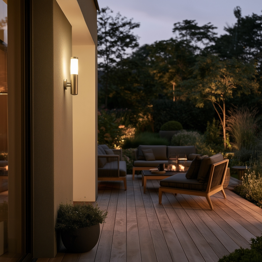 BRILAGI - LED dæmpbar udendørs væglampe ELIA 1xE27/6W/230V 2700-6500K IP44 Wi-Fi mat krom