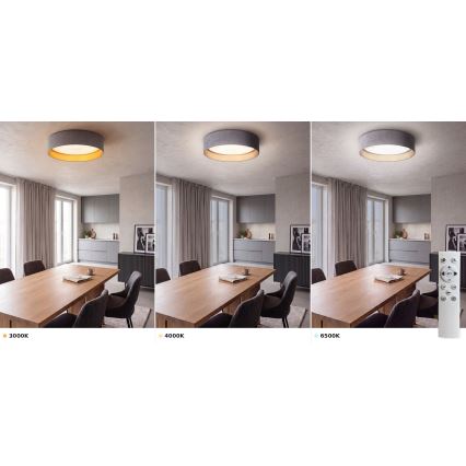 Brilagi - LED-dæmpbar loftlampe VELVET SMART VARI LED/24W/230V 3000-6500K Ø 45 cm grå/guld + fjernbetjening