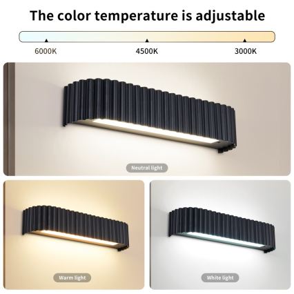 Brilagi - LED-dæmpbar væglampe FALCON MODERN LED/14W/230V 3000-6000K 40 cm sort + fjernbetjening