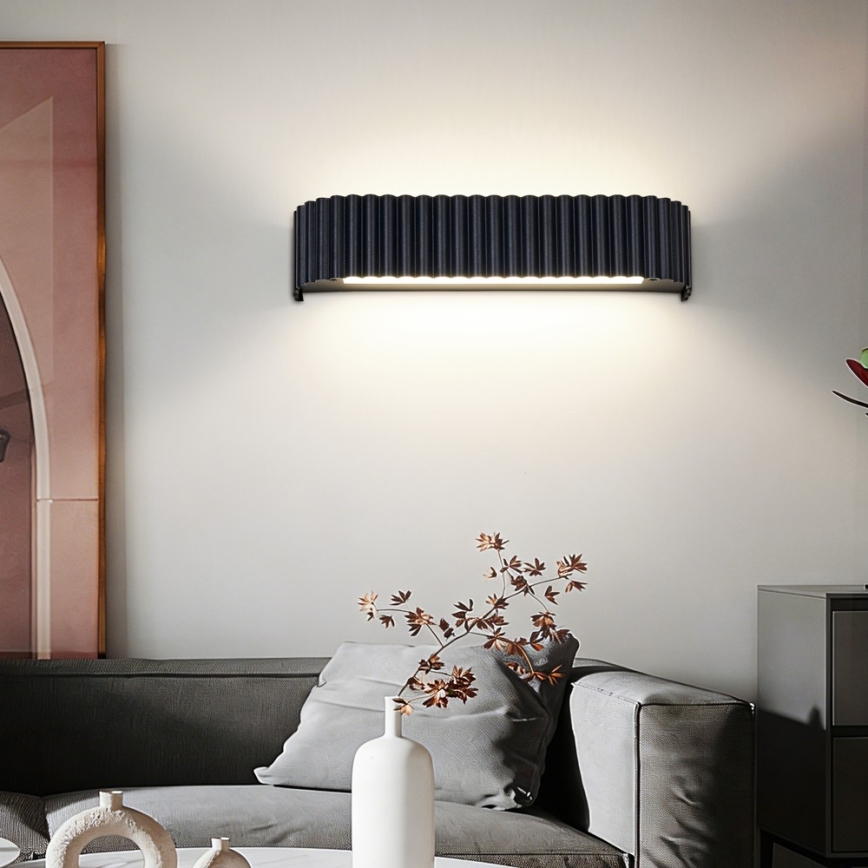 Brilagi - LED-dæmpbar væglampe FALCON MODERN LED/14W/230V 3000-6000K 40 cm sort + fjernbetjening