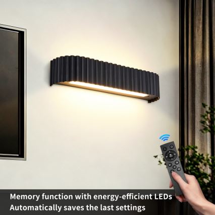 Brilagi - LED-dæmpbar væglampe FALCON MODERN LED/14W/230V 3000-6000K 40 cm sort + fjernbetjening