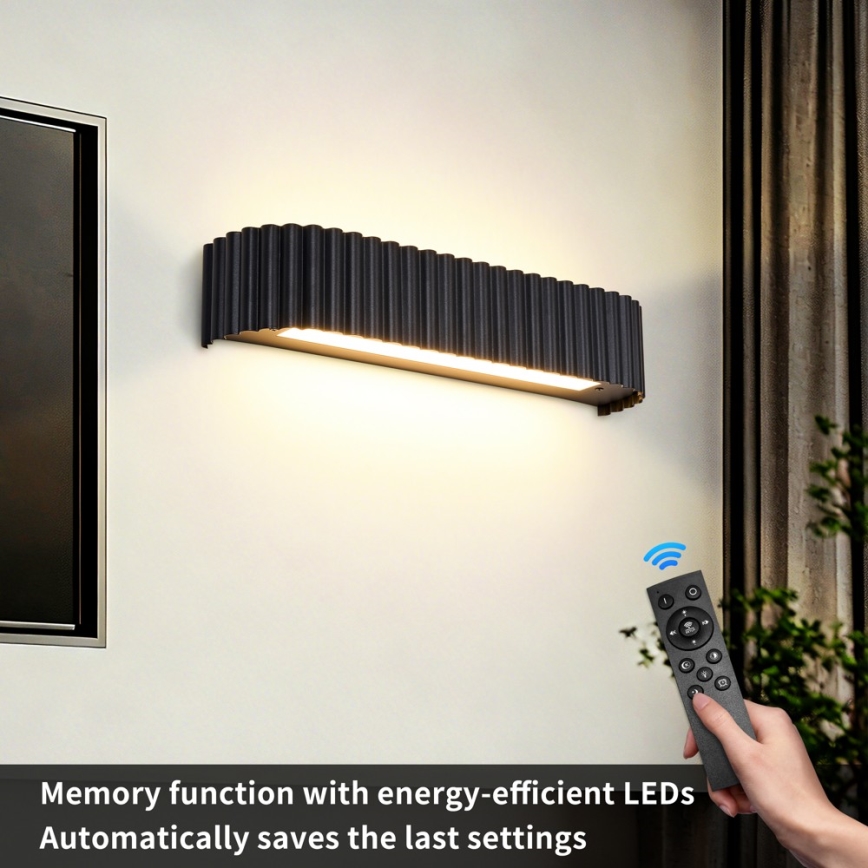 Brilagi - LED-dæmpbar væglampe FALCON MODERN LED/14W/230V 3000-6000K 40 cm sort + fjernbetjening