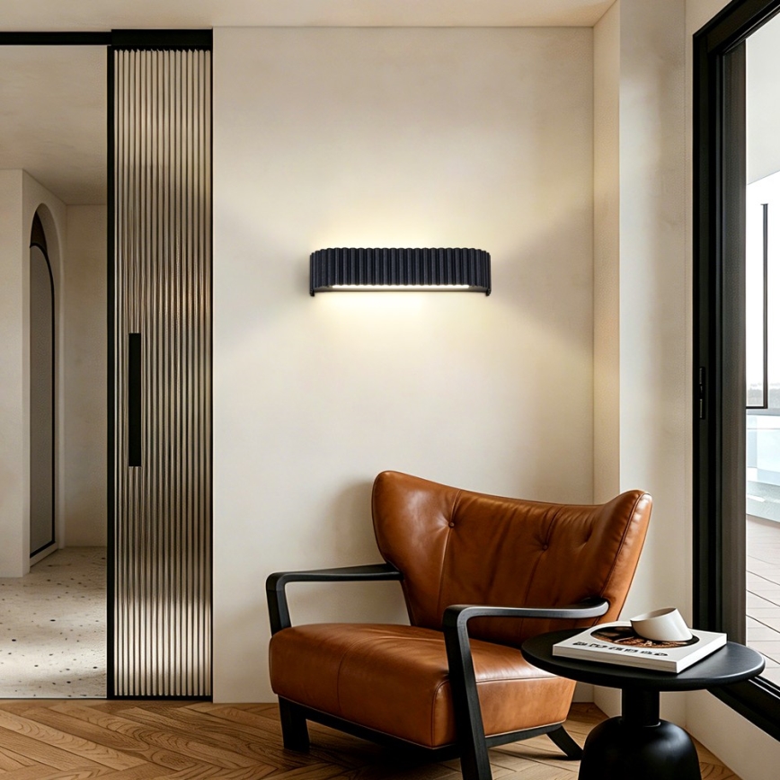 Brilagi - LED-dæmpbar væglampe FALCON MODERN LED/14W/230V 3000-6000K 40 cm sort + fjernbetjening