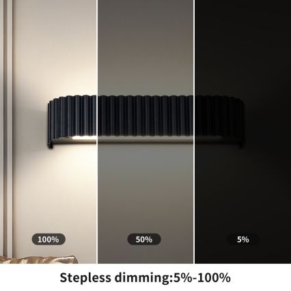 Brilagi - LED-dæmpbar væglampe FALCON MODERN LED/14W/230V 3000-6000K 40 cm sort + fjernbetjening