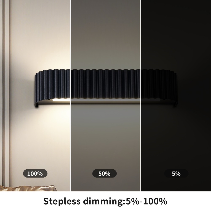 Brilagi - LED-dæmpbar væglampe FALCON MODERN LED/14W/230V 3000-6000K 40 cm sort + fjernbetjening