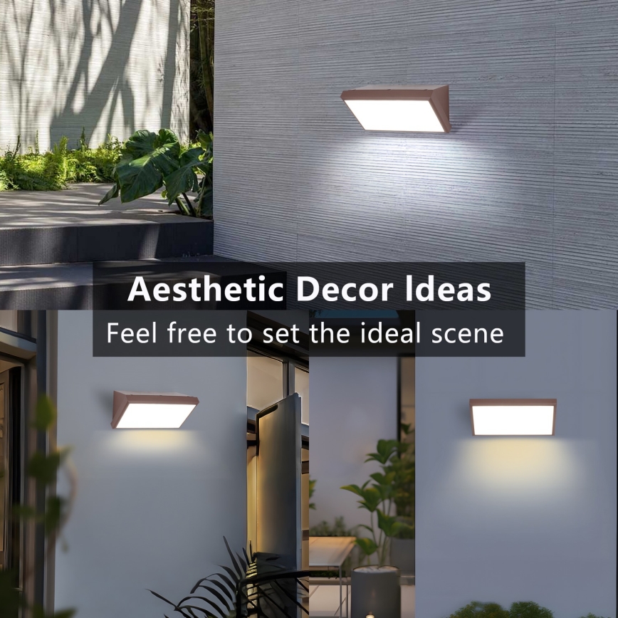 Brilagi - LED dæmpbar udendørs væglampe TRIANGLE 1xE27/6W/230V 2700-6500K IP65 brun