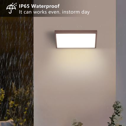 Brilagi - LED dæmpbar udendørs væglampe TRIANGLE 1xE27/6W/230V 2700-6500K IP65 brun