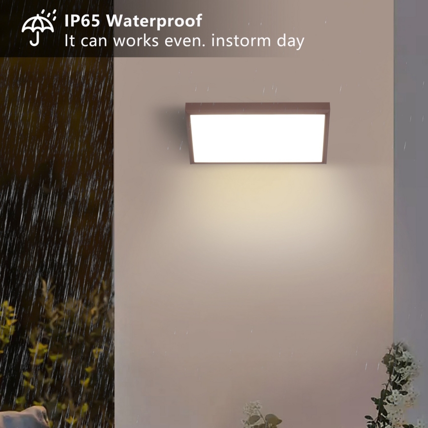 Brilagi - LED dæmpbar udendørs væglampe TRIANGLE 1xE27/6W/230V 2700-6500K IP65 brun