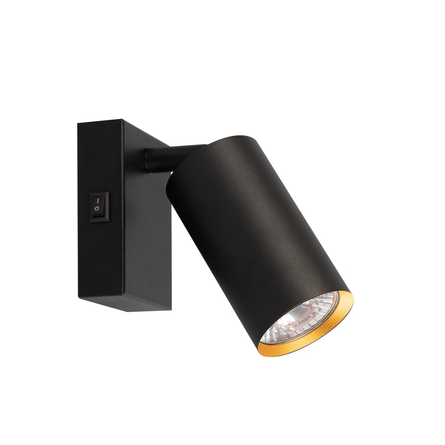 Brilagi - LED RGBW dæmpbar vægspot med afbryder SELE 1xGU10/4,8W/230V 3000K sort/guld + fjernbetjening