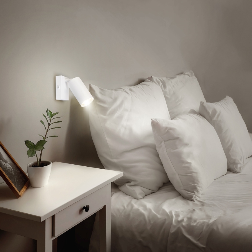 Brilagi - LED RGBW dæmpbar vægspot med afbryder SELE 1xGU10/4,8W/230V 3000K hvid + fjernbetjening