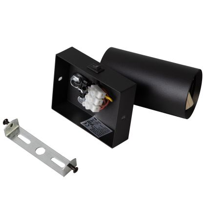 Brilagi - LED RGBW dæmpbar vægspot med afbryder SELE 1xGU10/4,8W/230V 3000K sort + fjernbetjening
