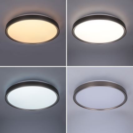 Brilagi - LED Dæmpbar loftlampe FANCIA LED/48W/230V 3000-6500K Ø 39 cm sølv + fjernbetjening