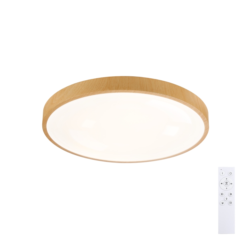 Brilagi - Dæmpbar LED-loftlampe GLASS POOL DOUBLE LED/48W/230V 3000-6000K 40 cm i trælook + fjernbetjening