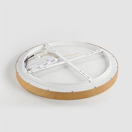 Brilagi - Dæmpbar LED-loftlampe GLASS POOL DOUBLE LED/48W/230V 3000-6000K 40 cm i trælook + fjernbetjening