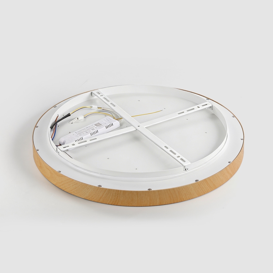 Brilagi - Dæmpbar LED-loftlampe GLASS POOL DOUBLE LED/48W/230V 3000-6000K 40 cm i trælook + fjernbetjening