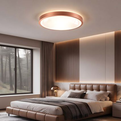 BRILAGI - Dæmpbar LED-loftlampe GLASS POOL DOUBLE LED/60W/230V Ø 50 cm kobberfarvet + fjernbetjening