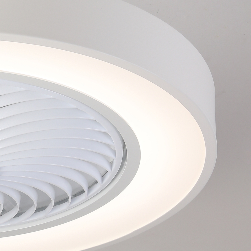 Brilagi - LED-dæmpbar loftlampe med indbygget ventilator LED/30W/230V 3000-6500K Ø 50 cm hvid + fjernbetjening