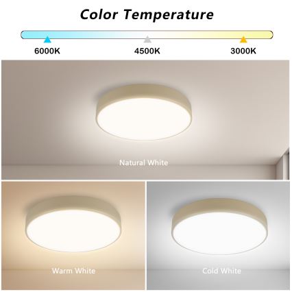 Brilagi - Dæmpbar LED-loftlampe POOL LED/36W/230V 3000-6000K Ø 30 cm beige + fjernbetjening