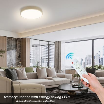 Brilagi - Dæmpbar LED-loftlampe POOL LED/36W/230V 3000-6000K Ø 30 cm beige + fjernbetjening