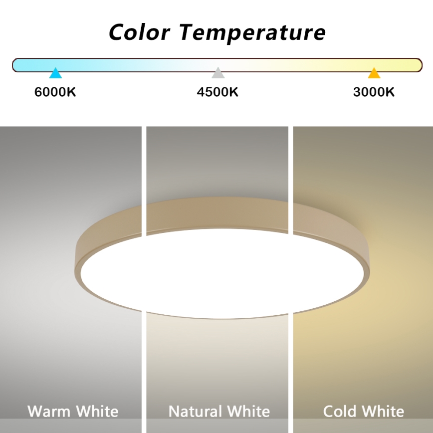 Brilagi - Dæmpbar LED-loftlampe POOL SMART LED/100W/230V 3000-6000K 80 cm beige Wi-Fi Tuya + fjernbetjening