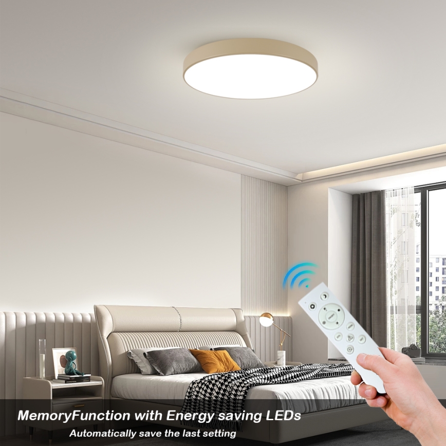 Brilagi - Dæmpbar LED-loftlampe POOL SMART LED/100W/230V 3000-6000K 80 cm beige Wi-Fi Tuya + fjernbetjening