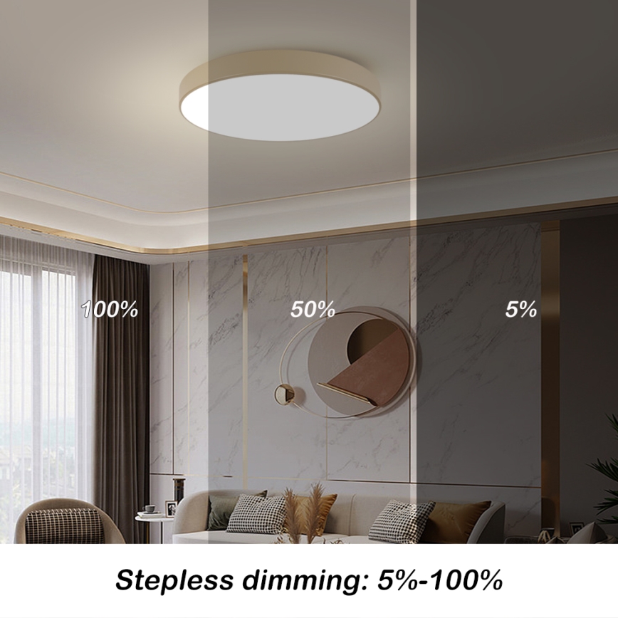 Brilagi - Dæmpbar LED-loftlampe POOL SMART LED/100W/230V 3000-6000K 80 cm beige Wi-Fi Tuya + fjernbetjening