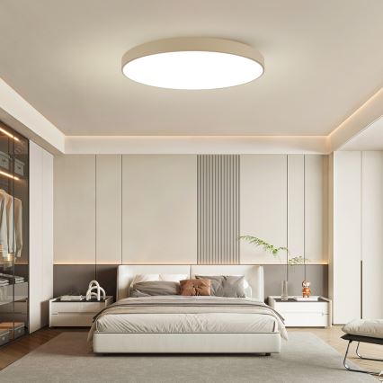 Brilagi - LED dæmpbar loftlampe POOL SMART LED/128W/230V 3000-6000K 100 cm beige Wi-Fi Tuya + fjernbetjening