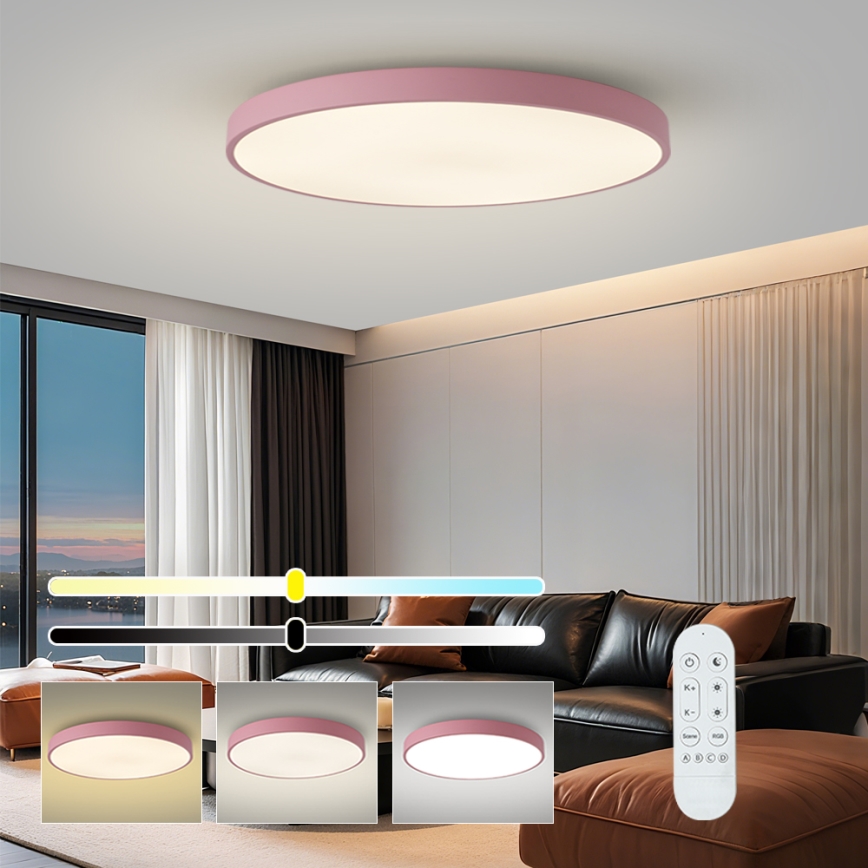 Brilagi - Dæmpbart LED-armatur POOL SMART LED/128W/230V Ø 100 cm 3000–6000K Wi-Fi Tuya + fjernbetjening pink
