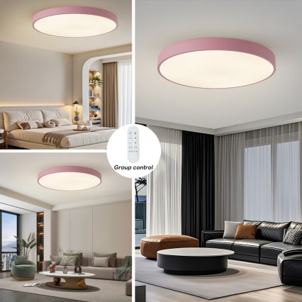 Brilagi - Dæmpbart LED-armatur POOL SMART LED/128W/230V Ø 100 cm 3000–6000K Wi-Fi Tuya + fjernbetjening pink