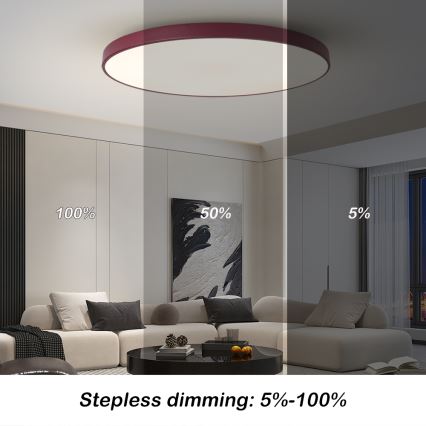 Brilagi - Dæmpbar LED-armatur POOL SMART LED/128W/230V Ø 100 cm Wi‑Fi Tuya + fjernbetjening bordeaux
