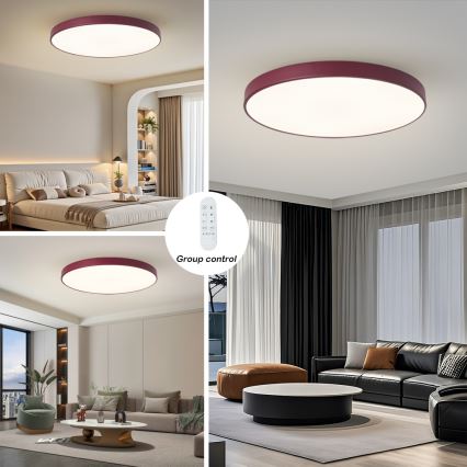 Brilagi - Dæmpbar LED-armatur POOL SMART LED/128W/230V Ø 100 cm Wi‑Fi Tuya + fjernbetjening bordeaux