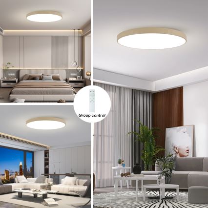 Brilagi - Dæmpbar LED-loftlampe POOL SMART LED/180W/230V 3000-6000K 120 cm beige Wi-Fi Tuya + fjernbetjening