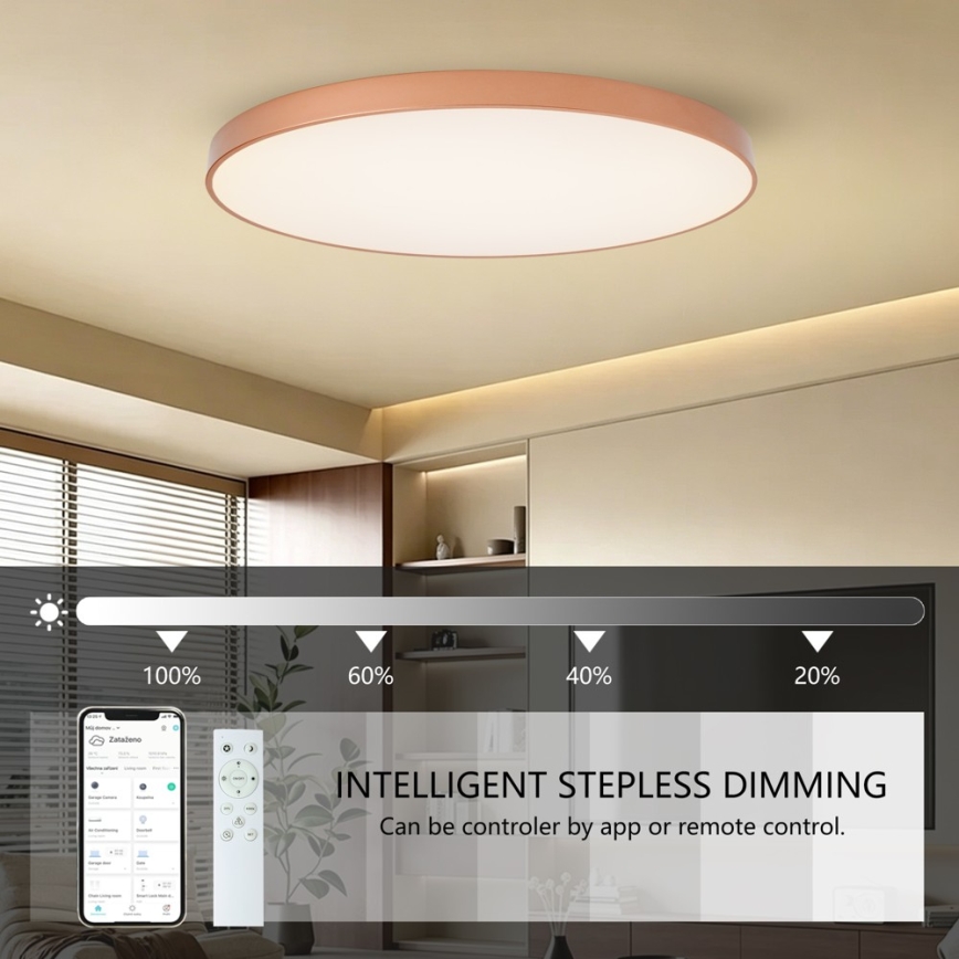 BRILAGI - Dæmpbar LED-loftlampe POOL SMART LED/180W/230V 3000-6000K 120 cm bronze Wi-Fi Tuya + fjernbetjening