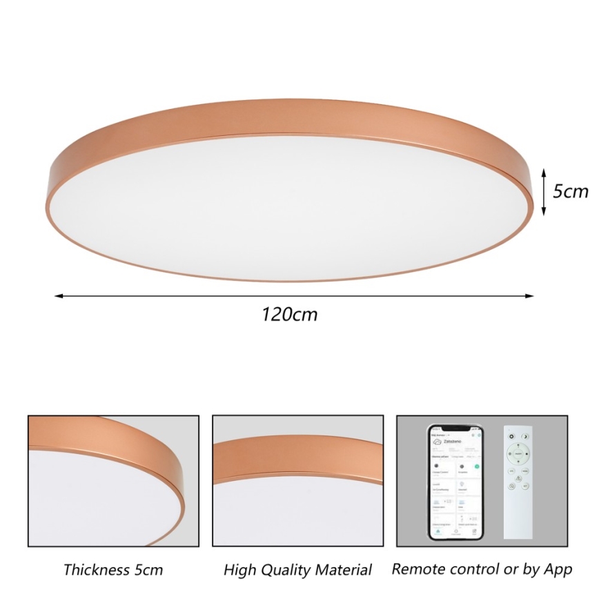 BRILAGI - Dæmpbar LED-loftlampe POOL SMART LED/180W/230V 3000-6000K 120 cm bronze Wi-Fi Tuya + fjernbetjening