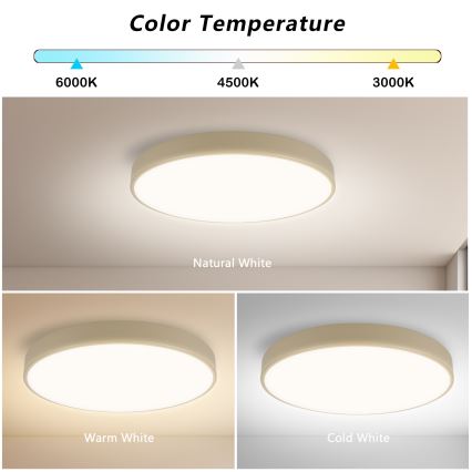 Brilagi - Dæmpbar LED-loftlampe POOL SMART LED/48W/230V 3000-6000K Ø 40 cm Wi-Fi Tuya beige + fjernbetjening