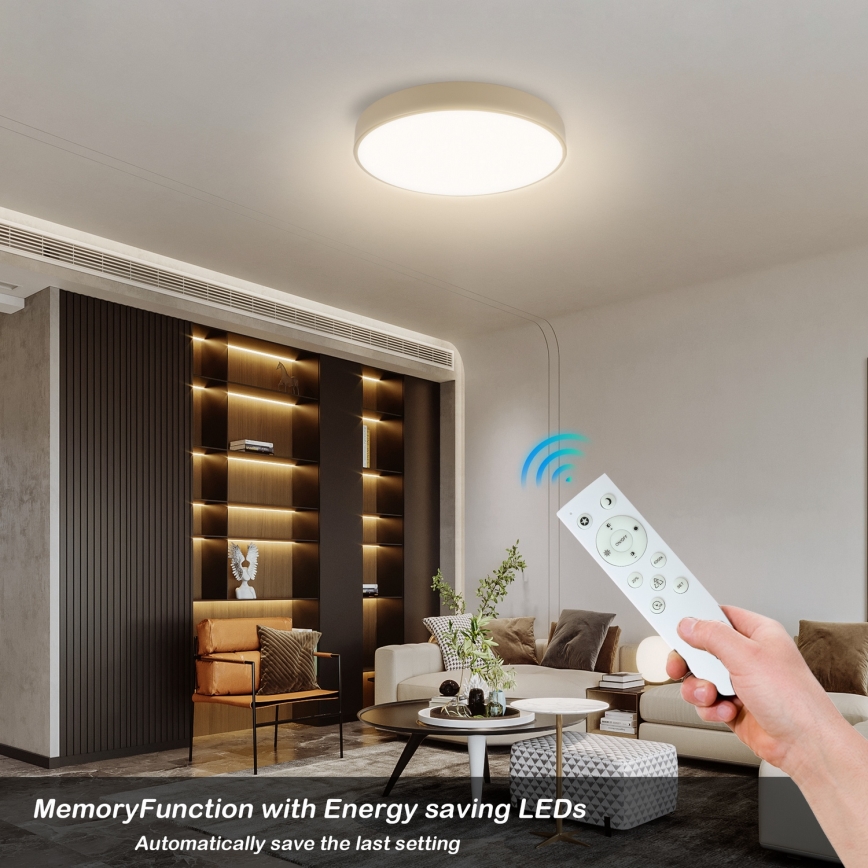 Brilagi - Dæmpbar LED-loftlampe POOL SMART LED/48W/230V 3000-6000K Ø 40 cm Wi-Fi Tuya beige + fjernbetjening