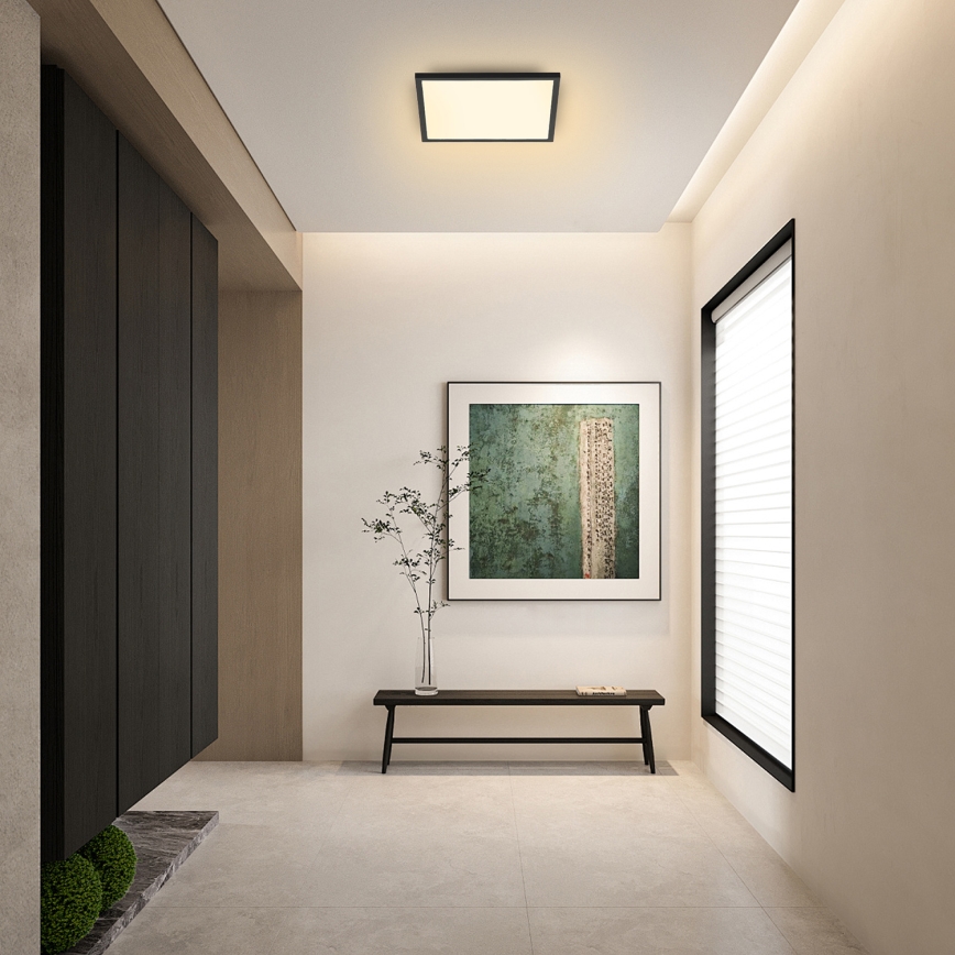 Brilagi - LED dæmpbar loftlampe SLIMFRAME LED/25W/230V 30x30 cm 3000-6000K sort + fjernbetjening