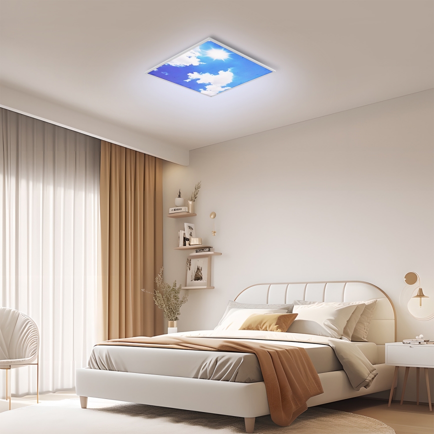 Brilagi - LED-dæmpbar loftlampe SLIMFRAME SKY LED/58W/230V 60x60 cm 3000-6000K sølv/blå + fjernbetjening