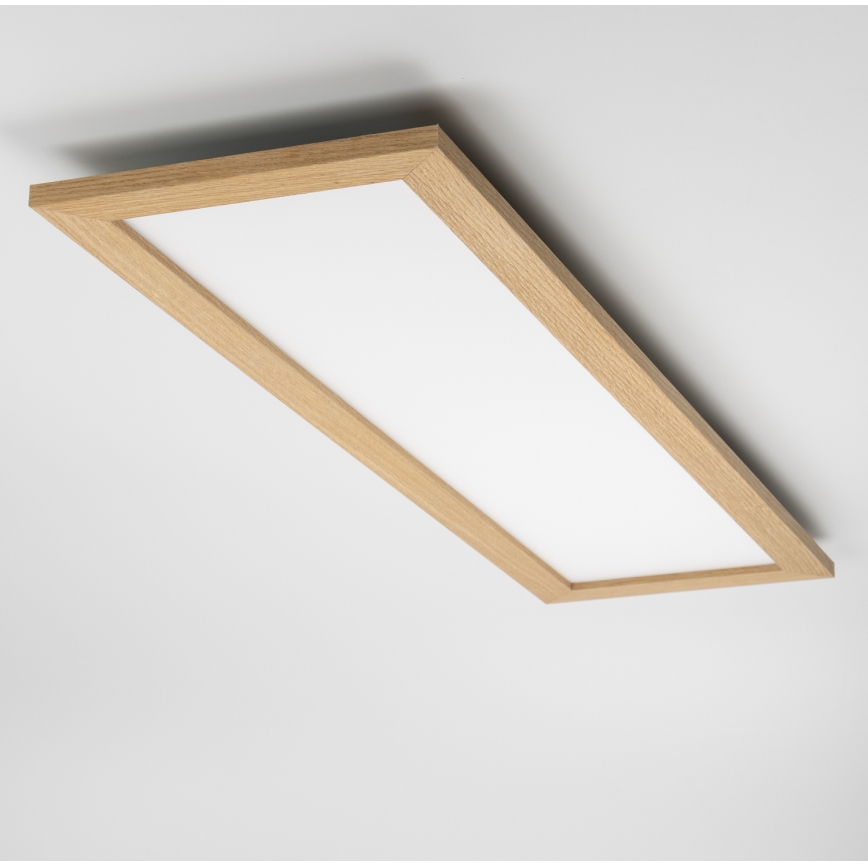 Brilagi - LED-dæmpbar loftlampe SLIMFRAME WOOD LED/58W/230V 124x34 cm 3000-6000K brun + fjernbetjening