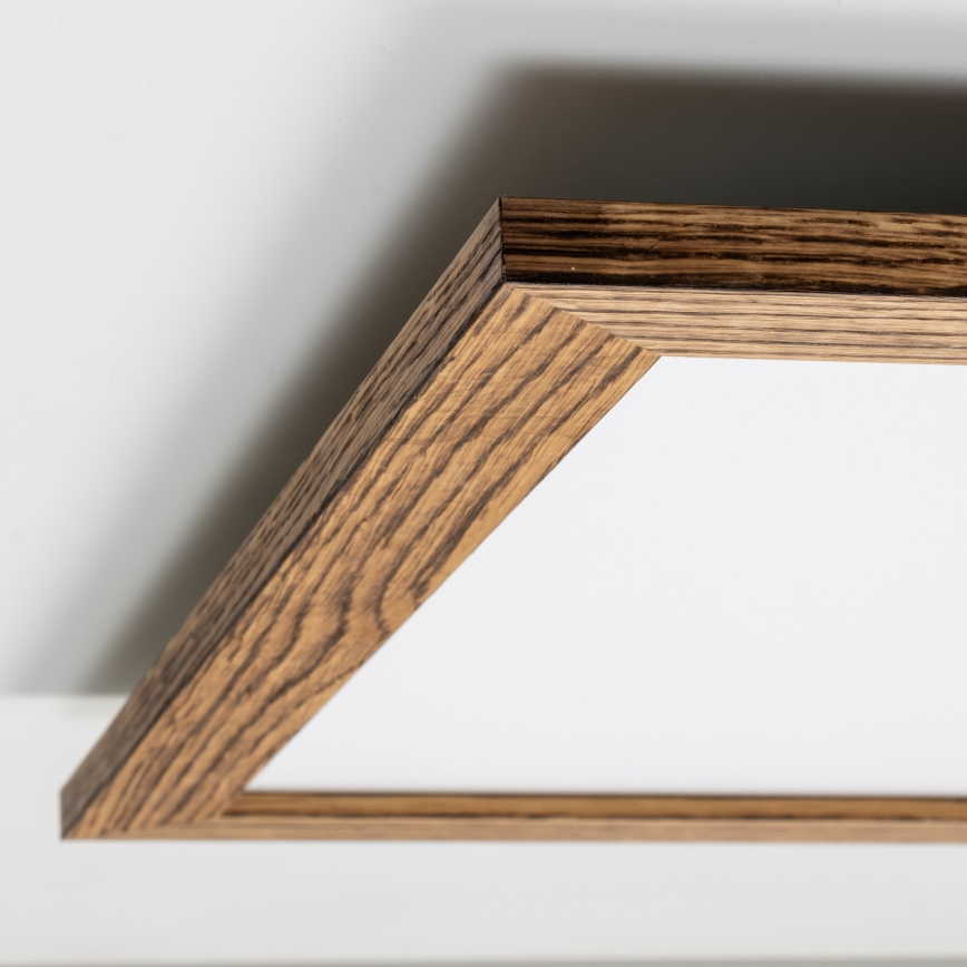 Brilagi - LED-dæmpbar loftlampe SLIMFRAME WOOD LED/58W/230V 64x64 cm 3000-6000K brun + fjernbetjening