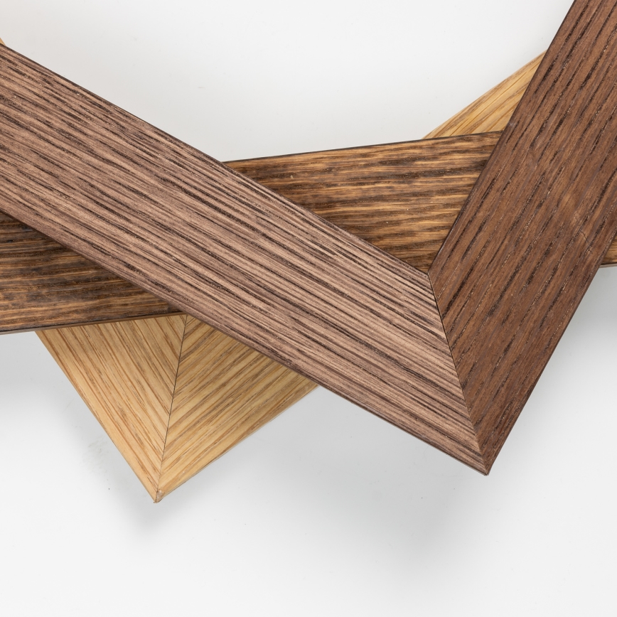 Brilagi - LED-dæmpbar loftlampe SLIMFRAME WOOD LED/58W/230V 64x64 cm 3000-6000K brun + fjernbetjening