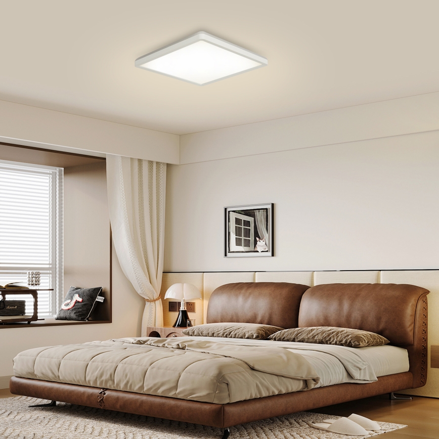 Brilagi - LED Dæmpbar Loftlampe ULTRA SLIM LED/18W/230V 2700-6500K 30x30 cm hvid + fjernbetjening