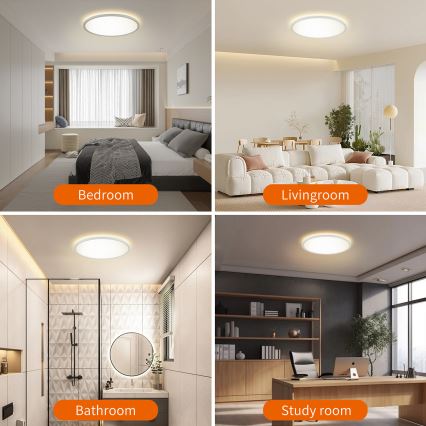 Brilagi - LED Dæmpbart loftlampe ULTRA SLIM LED/24W/230V 2700-6500K Ø 42 cm hvid + fjernbetjening