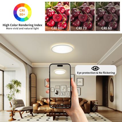 Brilagi - LED Dæmpbart loftlampe ULTRA SLIM LED/24W/230V 2700-6500K Ø 42 cm hvid + fjernbetjening