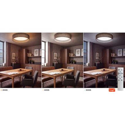 Brilagi - Dæmpbar LED-loftlampe VELVET SMARTIX LED/24W/230V 3000-6000K Ø 45 cm brun Wi-Fi Tuya Beacon + fjernbetjening