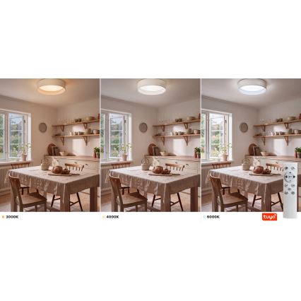 Brilagi - Dæmpbar LED-loftlampe VELVET SMARTIX LED/36W/230V 3000–6000K Ø55 cm hvid Wi-Fi Tuya Beacon + fjernbetjening