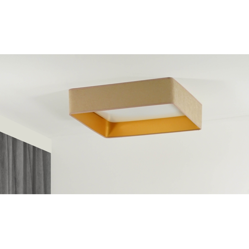 Brilagi - Dæmpbar LED-loftlampe VELVET SQUARE SMART LED/36W/230V 60x60 cm 2700-6500K Wi-Fi Tuya + fjernbetjening beige